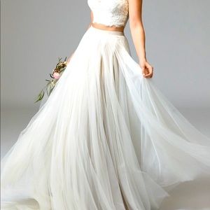 Watters White Two-Piece Wedding skirt